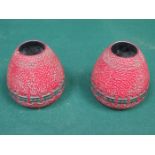 PAIR OF RED SECESSIONIST VASES, STAMPED AUSTRIA,