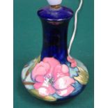 MOORCROFT TUBE LINED FLORAL DECORATED LAMP