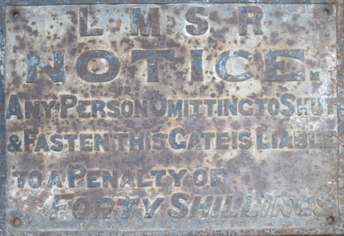 LMSR CAST IRON RAILWAY NOTICE SIGN