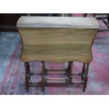 MAHOGANY INLAID SHAPED TOPPED SUTHERLAND TABLE