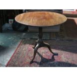 ANTIQUE MAHOGANY TILT TOP TABLE ON TRIPOD SUPPORTS