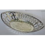 PAIR OF HALLMARKED SILVER OVAL PIERCEWORK BASKETS,