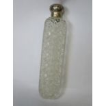 HALLMARKED SILVER TOPPED VICTORIAN GLASS PERFUME DECANTER WITH STOPPER, BIRMINGHAM ASSAY,