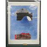 GIUSEPPE SANTOMASO, PENCIL SIGNED LIMITED EDITION POLYCHROME LITHOGRAPH- UN PONTE NEI CIELI,