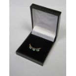 9ct GOLD DRESS RING SET WITH TURQUOISE COLOURED STONES