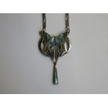 925 SILVER AND ENAMELLED ART NOUVEAU STYLE NECKLACE