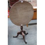 ANTIQUE MAHOGANY TILT TOP TABLE ON TRIPOD SUPPORTS