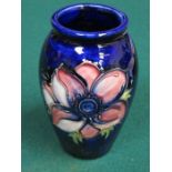 MOORCROFT TUBE LINED FLORAL DECORATED VASE,