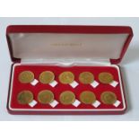 CASED SET OF TEN GOLD FULL SOVEREIGNS- VICTORIAN AND EDWARDIAN