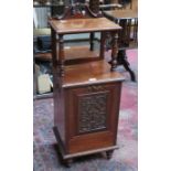 VICTORIAN MAHOGANY CARVED FRONTED COAL SCUTTLE