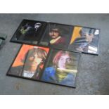 SET OF FIVE FRAMED PORTRAITS DEPICTING THE BEATLES, ALL SIGNED LYONS 08,