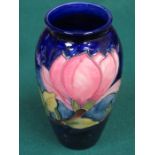 MOORCROFT TUBE LINED FLORAL DECORATED VASE, INITIALLED W M TO BASE,