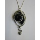 SILVER COLOURED DECORATIVE PENDANT ON CHAIN