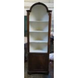 REPRODUCTION MAHOGANY OPEN CORNER CABINET WITH PAINTED SHELVES