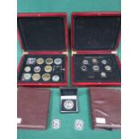 COLLECTION OF PART COIN SETS, SILVER AND SILVER COLOURED,