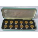 CASED SET OF TWELVE GOLD HALF SOVEREIGNS- VICTORIAN AND EDWARDIAN