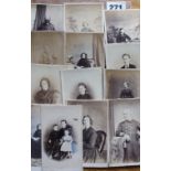 Twelve Guernsey carte de visite portrait photographs males, females and family group, all taken by