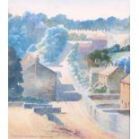 Bessie Doran (20th century) Evening shadows, Downham watercolour, signed together with another (2).