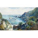 Elise D'Elboux (Naftel School 19th century) Saints Bay, Guernsey watercolour, signed and inscribed