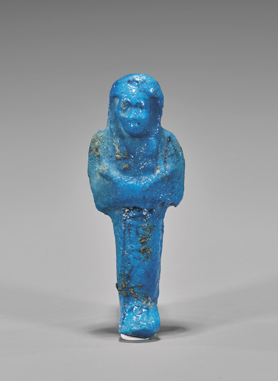 EGYPTIAN BRIGHT BLUE FAIENCE USHABTI