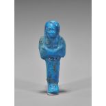 EGYPTIAN BRIGHT BLUE FAIENCE USHABTI