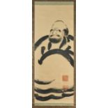 ANTIQUE JAPANESE SUMI-E PAINTING: Bodhidharma