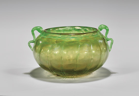 LARGE DAUM GREEN GLASS BOWL