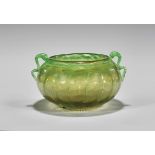 LARGE DAUM GREEN GLASS BOWL