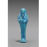 EGYPTIAN BRIGHT BLUE FAIENCE USHABTI