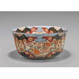 MASSIVE ANTIQUE IMARI PORCELAIN PUNCH BOWL