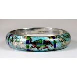 An attractive 925 silver and enamel bangle.