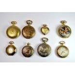 Eight collectors pocket watches.