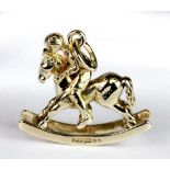 A 9ct gold heavy articulated rocking horse and rider pendant/charm, W. 2.2cm.