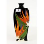 A Moorcroft 'Paradise Flower' design trial vase by Emma Bossons, H. 31.5 cm, (Boxed). Excellent