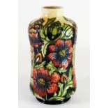 A Moorcroft vase decorated with flowers marked by Kerry Goodwin, H. 22 cm, (Boxed). Excellent