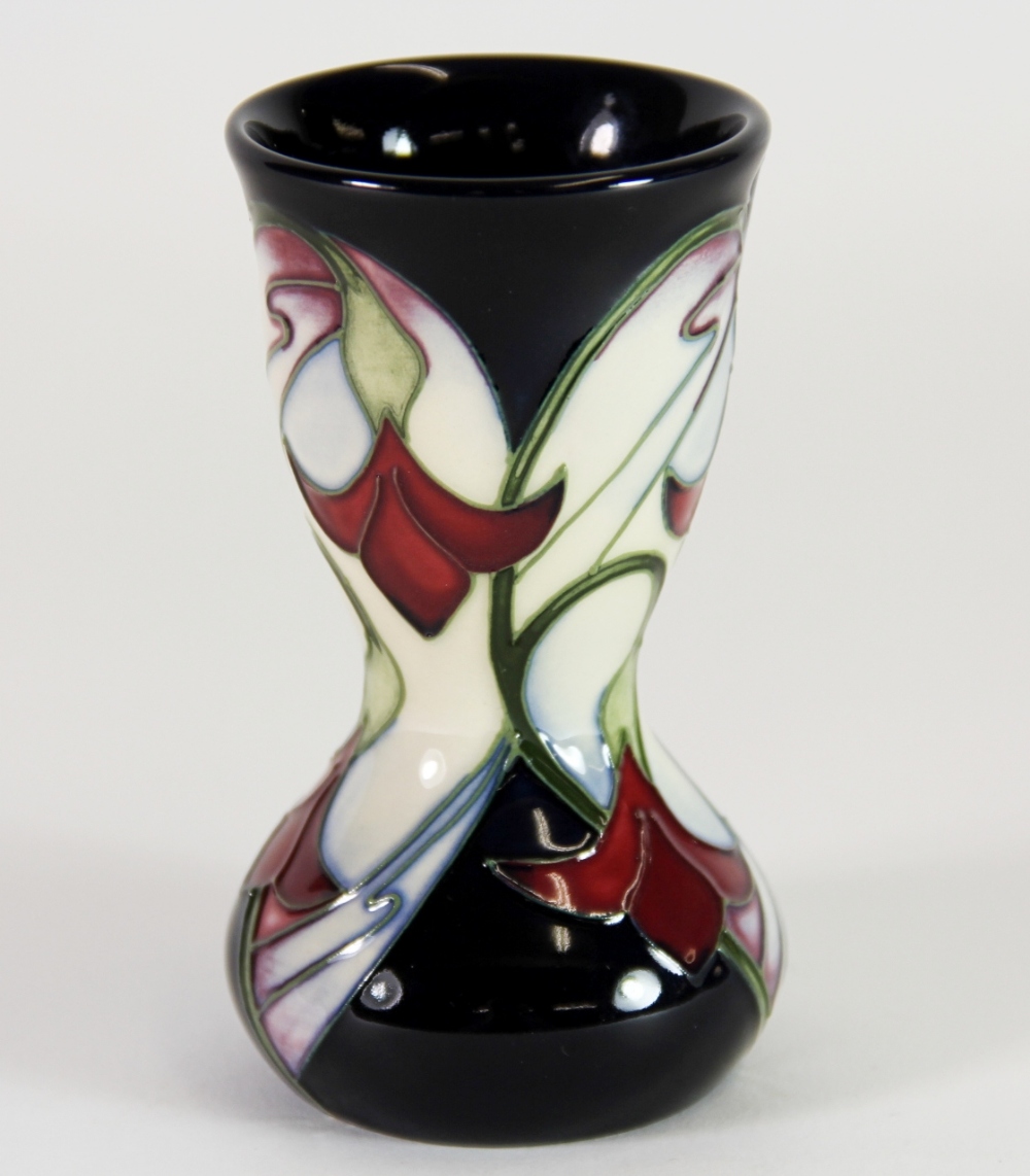 A Moorcroft 'Dewdrop' pattern vase by Emma Bossons, c. 2007, H. 11cm, (Boxed). Excellent condition. - Image 2 of 4
