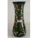 A Moorcroft 'Holly Hatch' pattern tall vase designed by Rachel Bishop, c. 1997, H. 31cm. Excellent