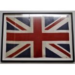 A framed Union Jack, 98 x 68cm.