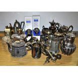 A large quantity of silver plated items.