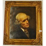 An early 20th century gilt framed oil on canvas of a gentleman, 57 x 66cm.