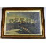 A large gilt framed Victorian oil on canvas signed Martin Lee, 94 x 70cm.