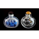 Two small Chinese inside painted snuff bottles, H. 5cm.