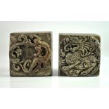 Two mid 20th century Chinese carved soapstone seals, H. 4 x 4 x 4cm.