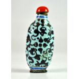 An early 20th century Chinese enamelled copper snuff bottle, H. 6.5cm.