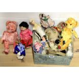A quantity of vintage soft toys and dolls. Prov. Southchurch Lawn Estate.