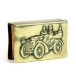 An early brass motorcar clip matchbox cover.