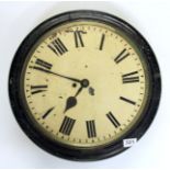 A 19th century wall clock with fusee movement, Dia. 43cm.