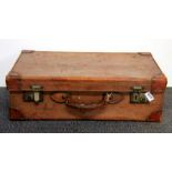 Vintage leather suitcase 60 x 20 x 35 cms