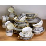 A Crown Staffordshire "Black Victoria" part dinner and coffee set