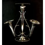 An Edwardian silver plated epergne centre piece, H. 32cm.